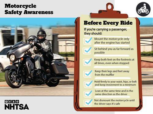 Motorcycle Passenger Checklist